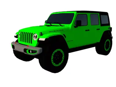JEEP WRANGLER 5 DOOR 2022 Low-poly 3D model