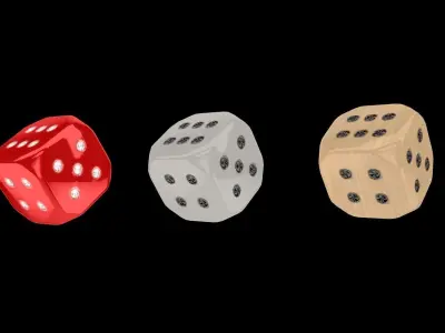 Dice Pick Ups Low-poly 3D model