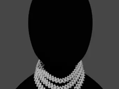 The art in three dimensions that you can wear Cadena Cubana Low-poly 3D model