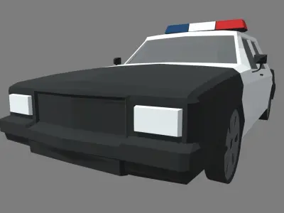 Low Poly Police Car 01 Low-poly 3D model