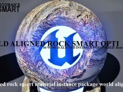 Optimized Rock World Aligned Materials 3D model