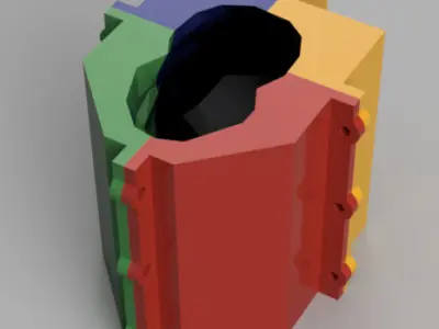 Vase Mold Low Poly Skull 3D print model