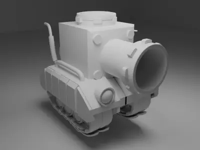 mini tanke estilo chibi Free 3D model