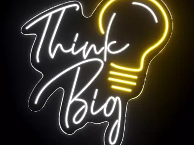 Think Big Neon Sign 3D model