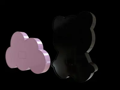 Cloud-shaped and Panda-shaped Nightlights set 3D model