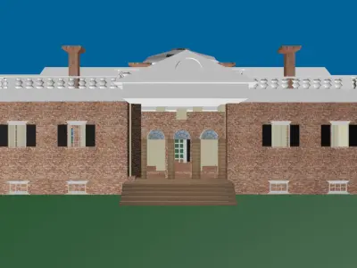Neoclassical Architecture Thomas Jefferson house Low-poly 3D model