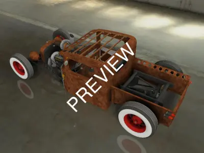 Rat Rod Pickup obj dwg stp sat 3D model