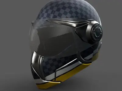 Helmet scifi military combat racer Generic sport scifi human 3d  Low-poly 3D model