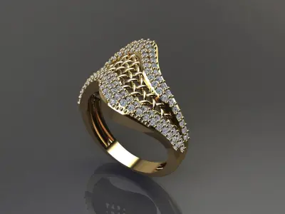STL 3DM Women Ring Womens Ring Diamonds With Stone Model 3D print model