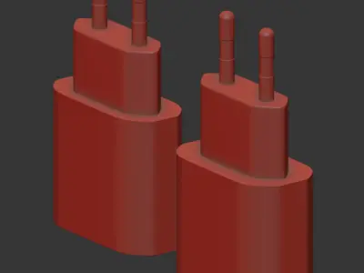 Phone charger white 3D model