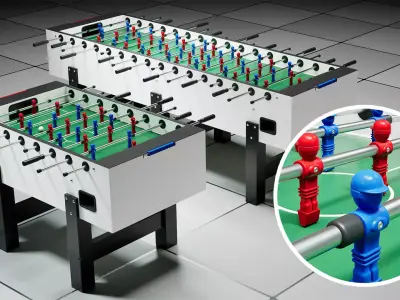 Soccer Table 3D Model Set 3D model