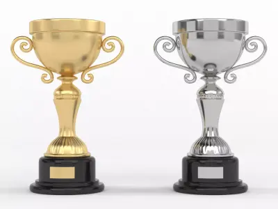 Cups Trophy 3D model 2