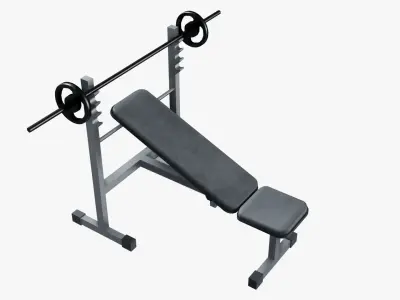 Incline Bench Press Low-poly 3D model