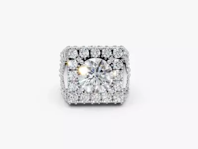 N R014  Elegance men diamond ring  3D print model