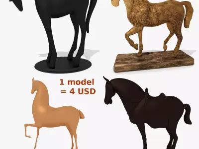 MISC Horse Statuettes Collection 3D model