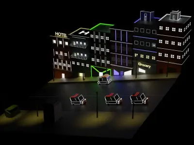 Dark Street Low-poly 3D model