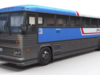 MCI 9 bus 1980 Low-poly 3D model