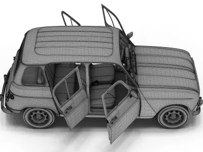Renault 4 old car 3D model