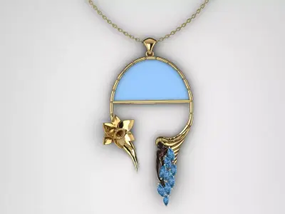 Narcissus pendant 3D print model