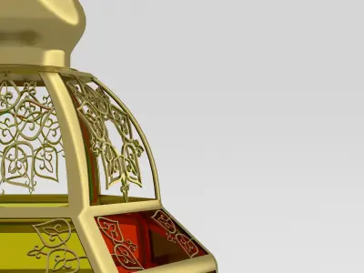 Arabic lamp fanoos tricolor 3D model