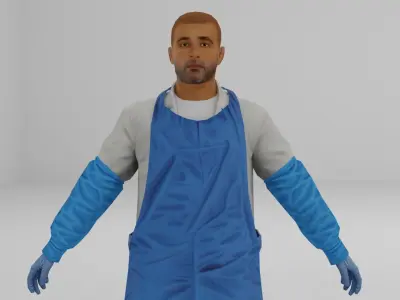 Workers Low-poly 3D model