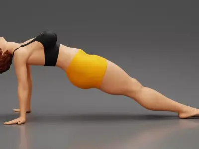 Woman Yoga Model Purvottanasana Reverse Tabletop Pose 3D print model