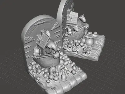 noah s ark bookends  giraffe and elephant 3D print model