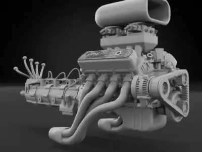 Big Block V8 3D print model