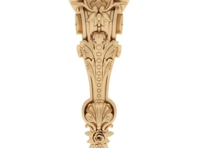 Corbel 7 gold ornate door handle 3D model