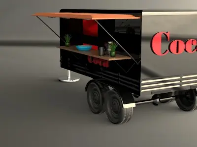 truk food Low-poly 3D model