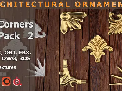 5 corners Ornamental Pack 2 3D model