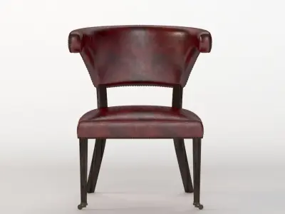 20th Century Sculptural Faux Leather Regency Chair 3D model