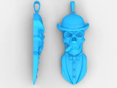 Pendant Stylish skull 3D print model