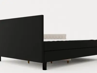 Charm Complete Bed Package 160x200 Black Low-poly 3D model