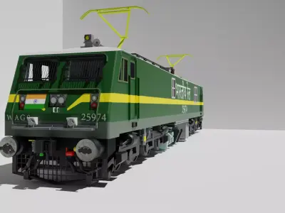 Indian Railways Engine WAP 9 Low-poly 3D model