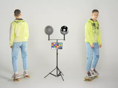 Guy on skateboard 291 Low-poly 3D model