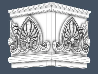 Frieze decorative crown moulding 3D model