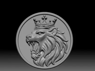 lion pendant 3D print model buy