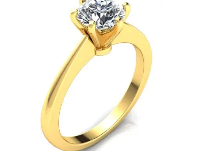 Luxury Solitaire Ring 3d Model Print  3D print model