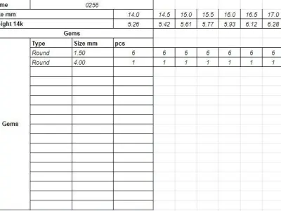 Rings 0256 all sizes 14-23 3D Model Pack