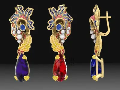 Rich Earrings 3D print model