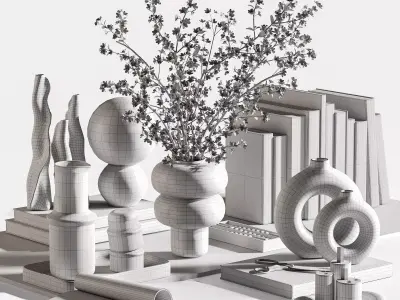 Blossom Harmony Decorative Tabletop Scene 3D model