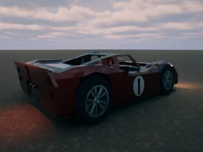 Stylized Low Poly - Sports car Low-poly 3D model