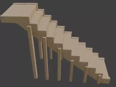 Wooden Staircase 3d model 3D model