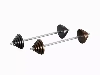 Iron Barbell Set 3D model
