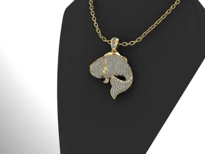 Golden Fish Hip Hop Diamond Necklace 3D print model 3D print model