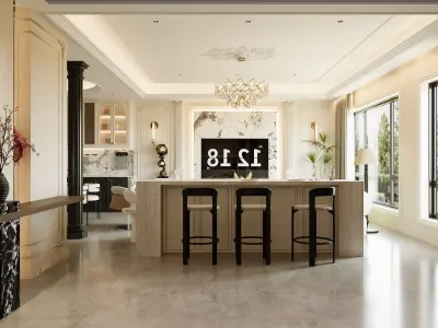 French style living room 3D model