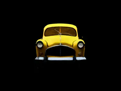 Classic Yellow Taxi 3D Model Low-poly 3D model from CGTrader