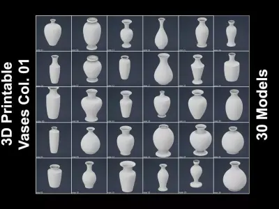 Vases Collection 01 - 30 Models 3D print model
