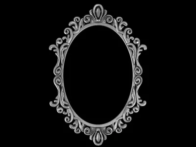 Hand Carved Wood Frame 3D print model